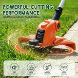 Electric Weed Eater and Edger Battery Powered Grass Cutter Lawn Tool with 12 Inch Cutting Width Two Pack 2000mAh Batteries and Charger for Small Yard