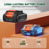 Electric Weed Eater and Edger Battery Powered Grass Cutter Lawn Tool with 12 Inch Cutting Width Two Pack 2000mAh Batteries and Charger for Small Yard