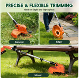 Electric Weed Eater and Edger Battery Powered Grass Cutter Lawn Tool with 12 Inch Cutting Width Two Pack 2000mAh Batteries and Charger for Small Yard