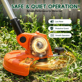 Electric Weed Eater and Edger Battery Powered Grass Cutter Lawn Tool with 12 Inch Cutting Width Two Pack 2000mAh Batteries and Charger for Small Yard