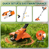 Electric Weed Eater and Edger Battery Powered Grass Cutter Lawn Tool with 12 Inch Cutting Width Two Pack 2000mAh Batteries and Charger for Small Yard